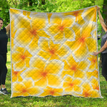 Yellow Frangipani Pattern Print Quilt