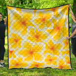 Yellow Frangipani Pattern Print Quilt