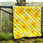 Yellow Frangipani Pattern Print Quilt