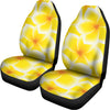 Yellow Frangipani Pattern Print Universal Fit Car Seat Covers