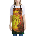 Yellow Full Moon Print Apron