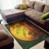 Yellow Full Moon Print Area Rug