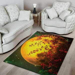 Yellow Full Moon Print Area Rug