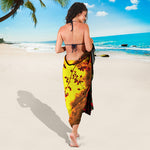 Yellow Full Moon Print Beach Sarong Wrap