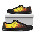 Yellow Full Moon Print Black Low Top Sneakers