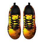 Yellow Full Moon Print Black Sneakers