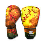 Yellow Full Moon Print Boxing Gloves