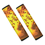 Yellow Full Moon Print Car Seat Belt Covers