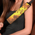 Yellow Full Moon Print Car Seat Belt Covers