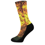 Yellow Full Moon Print Crew Socks