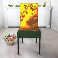 Yellow Full Moon Print Dining Chair Slipcover
