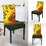 Yellow Full Moon Print Dining Chair Slipcover