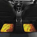 Yellow Full Moon Print Front and Back Car Floor Mats