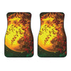 Yellow Full Moon Print Front Car Floor Mats