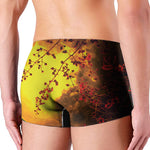 Yellow Full Moon Print Men's Boxer Briefs