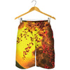 Yellow Full Moon Print Men's Shorts