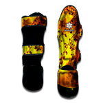 Yellow Full Moon Print Muay Thai Shin Guard