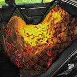 Yellow Full Moon Print Pet Car Back Seat Cover