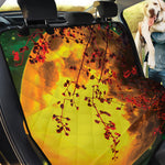 Yellow Full Moon Print Pet Car Back Seat Cover