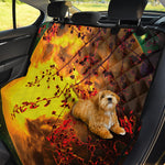 Yellow Full Moon Print Pet Car Back Seat Cover