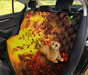 Yellow Full Moon Print Pet Car Back Seat Cover