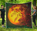 Yellow Full Moon Print Quilt