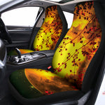 Yellow Full Moon Print Universal Fit Car Seat Covers