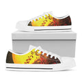 Yellow Full Moon Print White Low Top Sneakers
