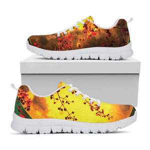 Yellow Full Moon Print White Sneakers