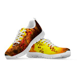 Yellow Full Moon Print White Sneakers