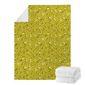 Yellow Geometric Banana Pattern Print Blanket
