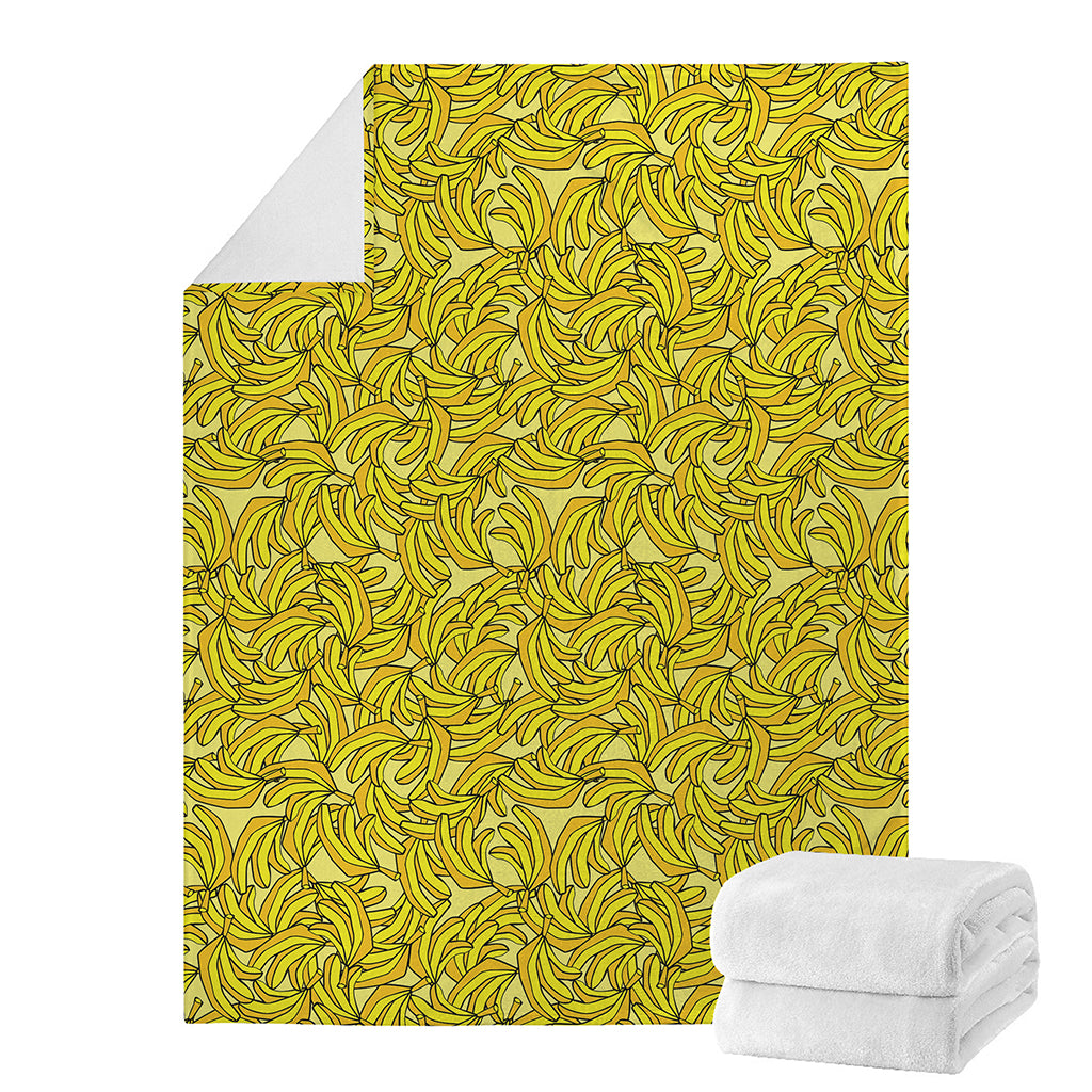 Yellow Geometric Banana Pattern Print Blanket
