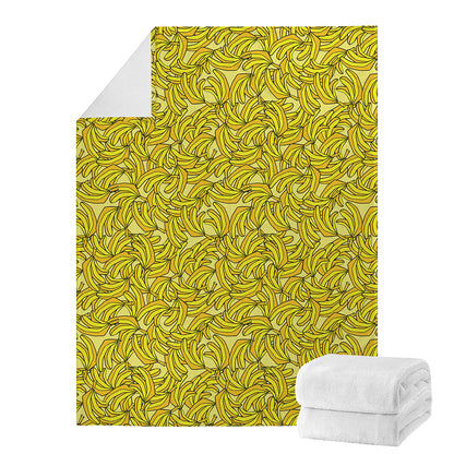 Yellow Geometric Banana Pattern Print Blanket