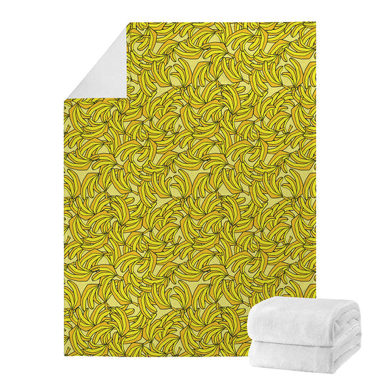Yellow Geometric Banana Pattern Print Blanket
