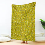 Yellow Geometric Banana Pattern Print Blanket