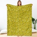 Yellow Geometric Banana Pattern Print Blanket