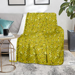 Yellow Geometric Banana Pattern Print Blanket