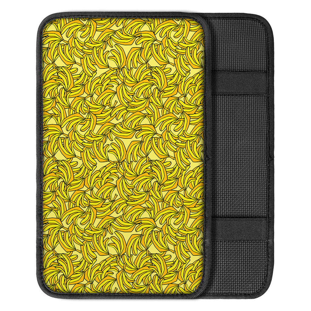 Yellow Geometric Banana Pattern Print Car Center Console Cover