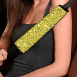 Yellow Geometric Banana Pattern Print Car Seat Belt Covers