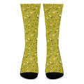 Yellow Geometric Banana Pattern Print Crew Socks