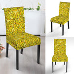 Yellow Geometric Banana Pattern Print Dining Chair Slipcover
