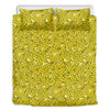 Yellow Geometric Banana Pattern Print Duvet Cover Bedding Set