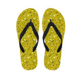 Yellow Geometric Banana Pattern Print Flip Flops