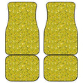 Yellow Geometric Banana Pattern Print Front and Back Car Floor Mats