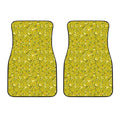 Yellow Geometric Banana Pattern Print Front Car Floor Mats