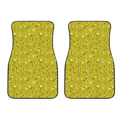Yellow Geometric Banana Pattern Print Front Car Floor Mats