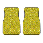 Yellow Geometric Banana Pattern Print Front Car Floor Mats