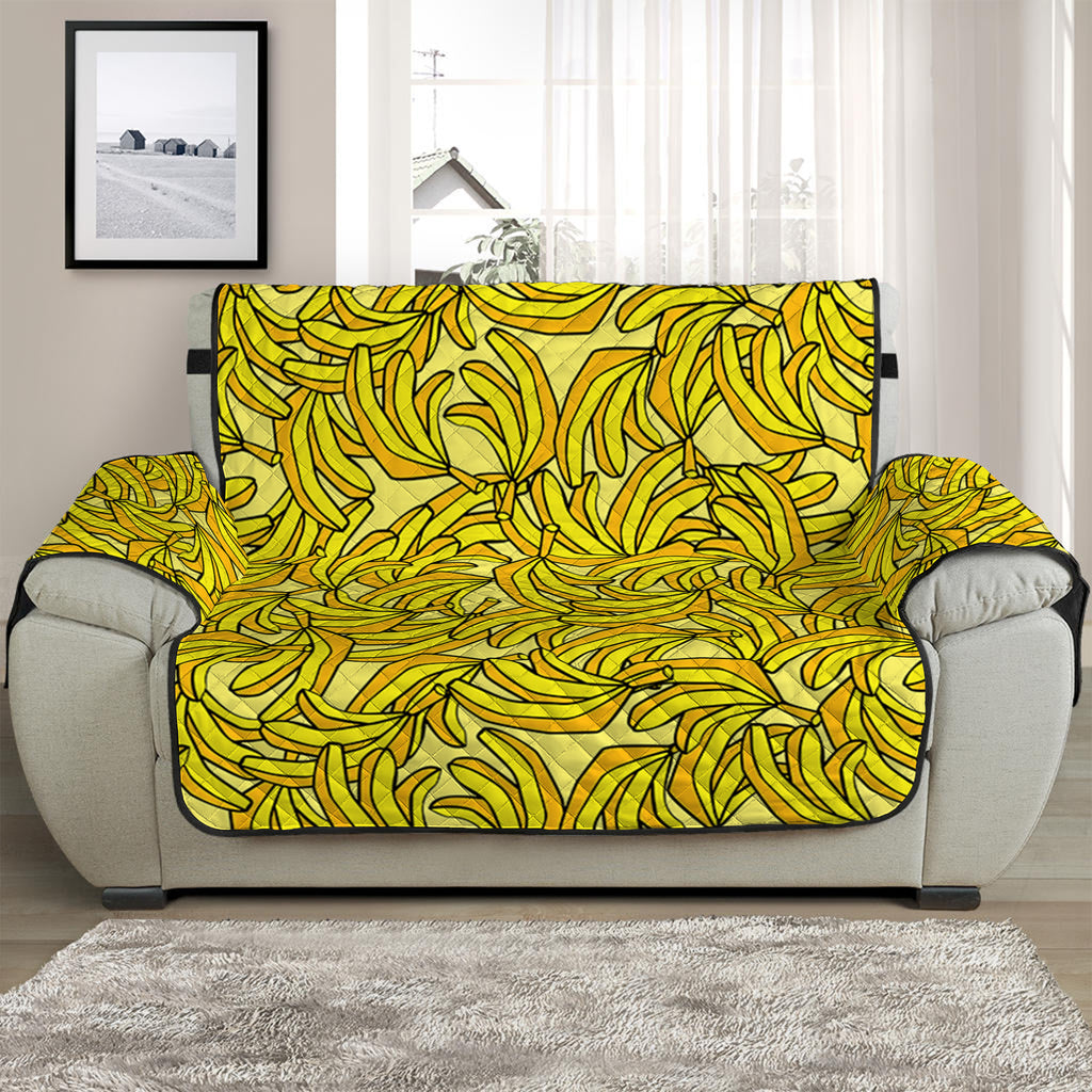 Yellow Geometric Banana Pattern Print Half Sofa Protector