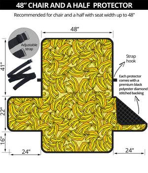 Yellow Geometric Banana Pattern Print Half Sofa Protector