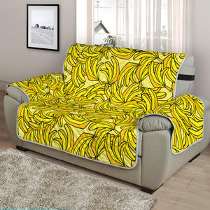 Yellow Geometric Banana Pattern Print Half Sofa Protector